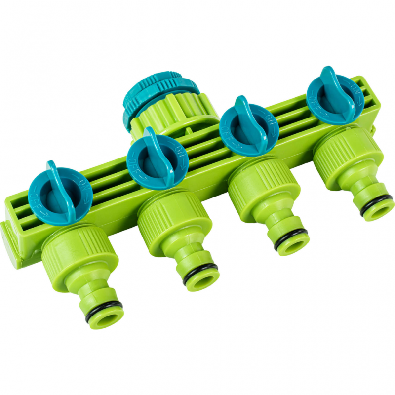 Разклонител-4 изхода със стоп 1/2"-3/4" TG@