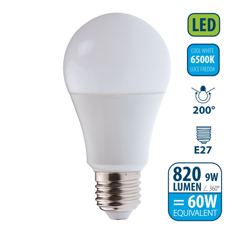 КРУШКА-ЛЕД E27 9W=60W 6500К VELAMP LB209S-65K@