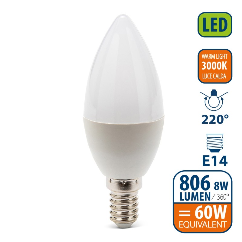 КРУШКА-ЛЕД E14 8W=60W 3000K СВЕЩ VELAMP LB308S-30K@