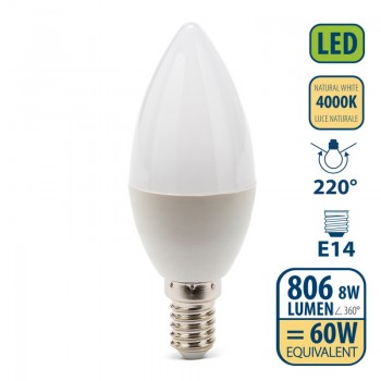 КРУШКА-ЛЕД E14 8W=60W 4000K СВЕЩ VELAMP LB308S-40K@