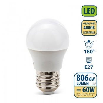 КРУШКА-ЛЕД E27 8W=60W 4000K ТОПЧЕ VELAMP LB4087S-40K@