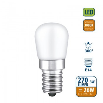 КРУШКА-ЛЕД E14 3W=26W 3000К ХЛАДИЛНИК VELAMP LB902F-30K@