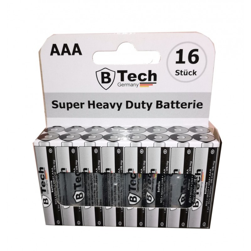 БАТЕРИЯ-R03 1.5 V ААА усилена/16бр в бл/ B.TECH @@