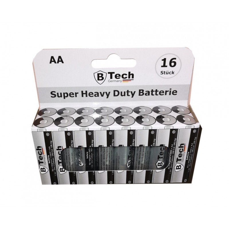 БАТЕРИЯ-LR6 1.5V АА усилена /16бр в бл/ B.TECH @