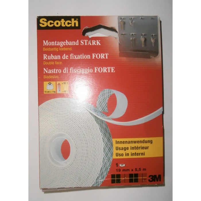 ДВОЙНО ЛЕП.-5m/19mm Вътр. Кутия Scotch 3M @